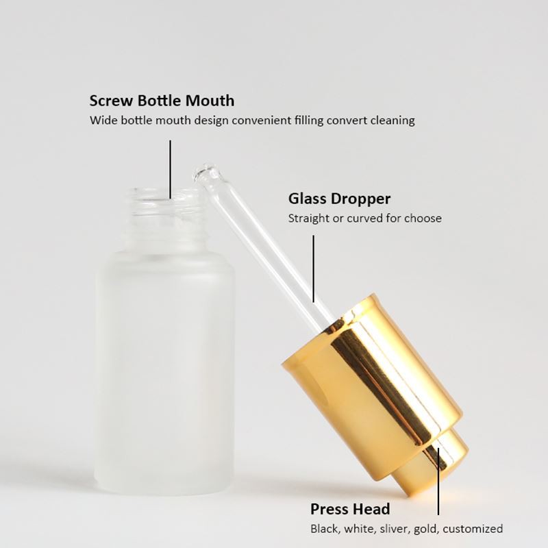 White Glass Dropper Bottle